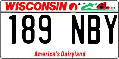 WI license plate 189NBY