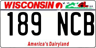 WI license plate 189NCB