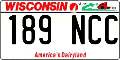 WI license plate 189NCC