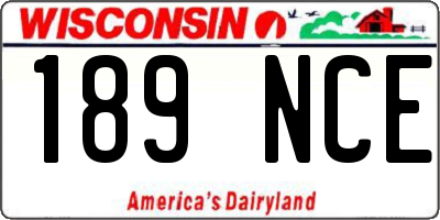 WI license plate 189NCE