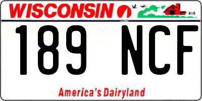 WI license plate 189NCF
