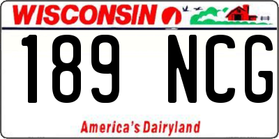 WI license plate 189NCG