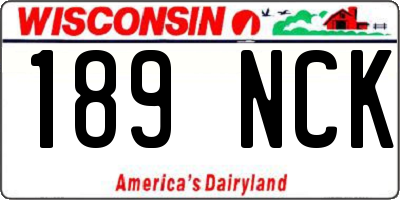WI license plate 189NCK