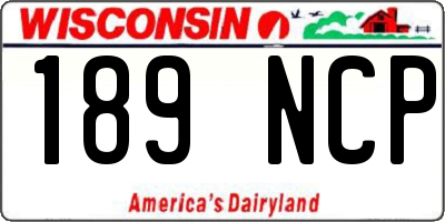 WI license plate 189NCP