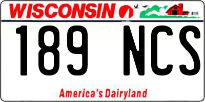WI license plate 189NCS