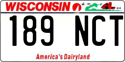 WI license plate 189NCT