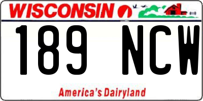 WI license plate 189NCW