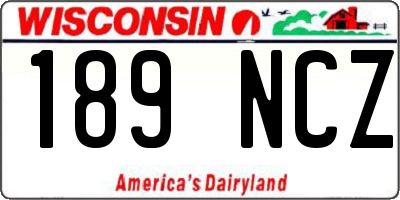 WI license plate 189NCZ