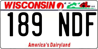 WI license plate 189NDF