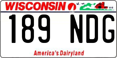 WI license plate 189NDG