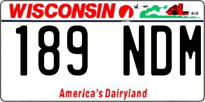 WI license plate 189NDM