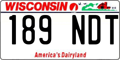WI license plate 189NDT
