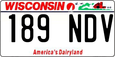 WI license plate 189NDV