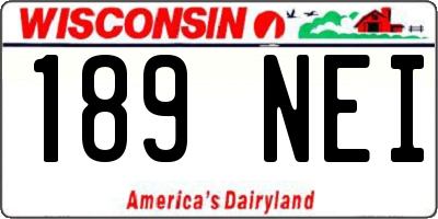 WI license plate 189NEI