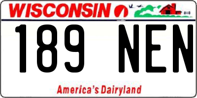 WI license plate 189NEN