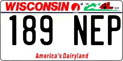 WI license plate 189NEP