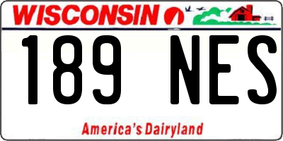 WI license plate 189NES