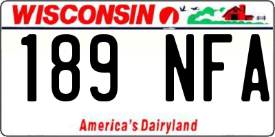 WI license plate 189NFA