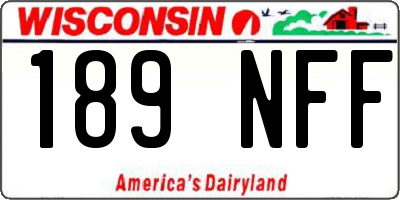 WI license plate 189NFF
