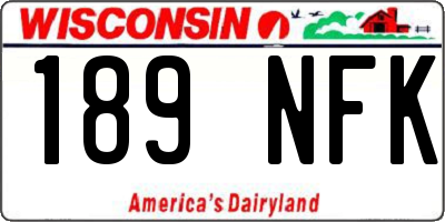 WI license plate 189NFK