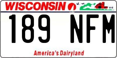 WI license plate 189NFM