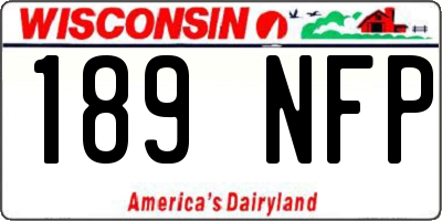 WI license plate 189NFP