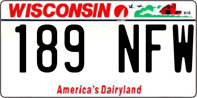 WI license plate 189NFW