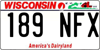 WI license plate 189NFX
