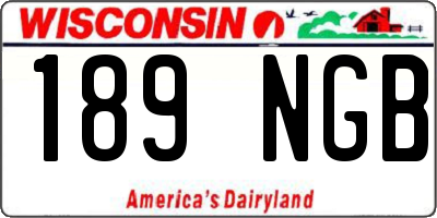 WI license plate 189NGB