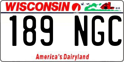 WI license plate 189NGC