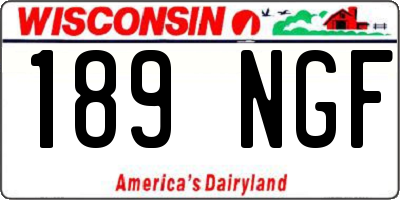 WI license plate 189NGF