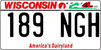 WI license plate 189NGH