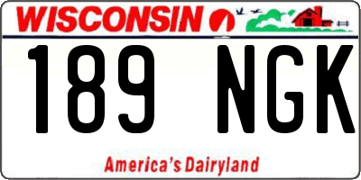 WI license plate 189NGK