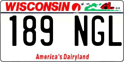 WI license plate 189NGL