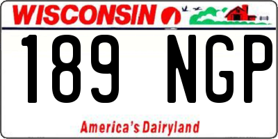 WI license plate 189NGP