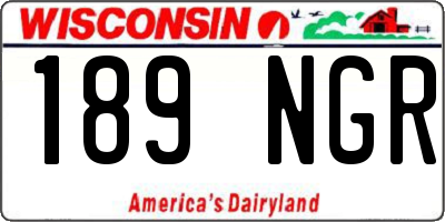 WI license plate 189NGR