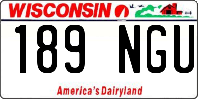 WI license plate 189NGU