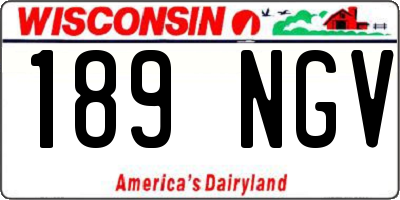 WI license plate 189NGV