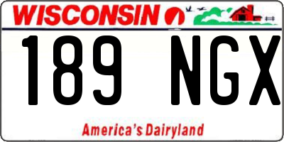 WI license plate 189NGX