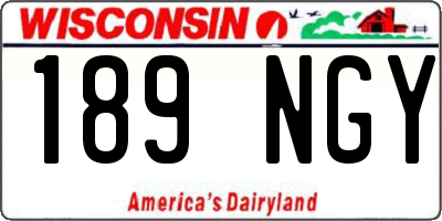 WI license plate 189NGY