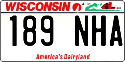 WI license plate 189NHA