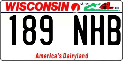 WI license plate 189NHB