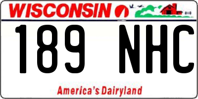 WI license plate 189NHC