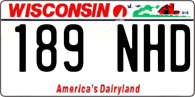 WI license plate 189NHD