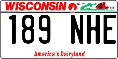 WI license plate 189NHE