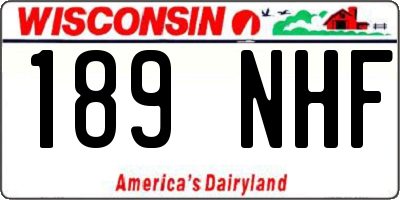 WI license plate 189NHF
