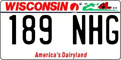 WI license plate 189NHG