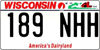 WI license plate 189NHH