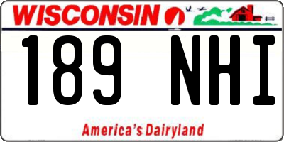 WI license plate 189NHI