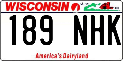WI license plate 189NHK